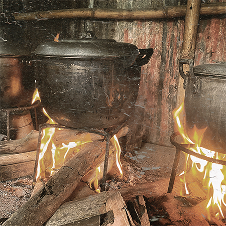 cooked on a fire